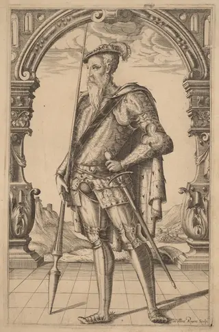 Alfonso X, King of Castile, by William Rogers, ink, 1601