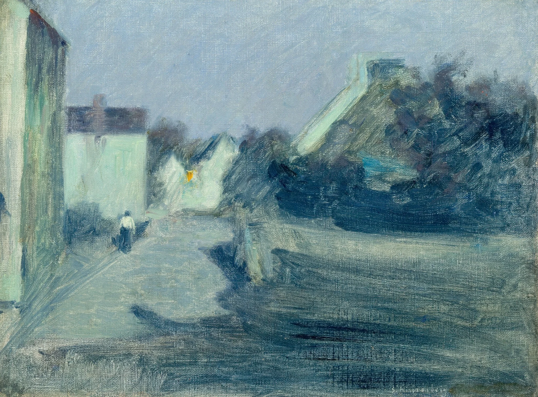 Village Lane in the Moonshine, detail