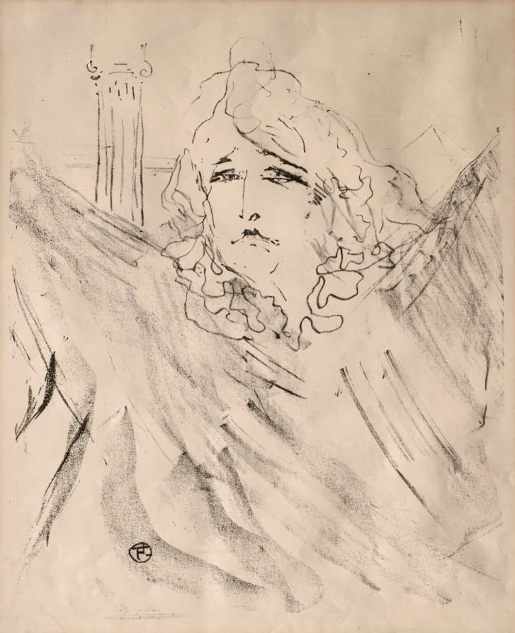 Portraits of Actors and Actresses: Thirteen Lithographs: Sarah Bernhardt, detail