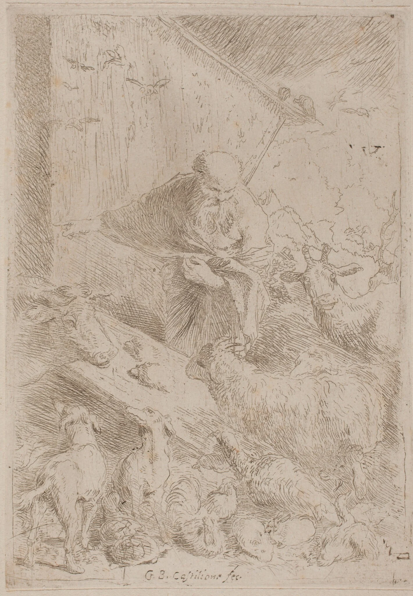 Noah and the Animals Entering the Ark, detail