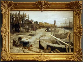 Ship yard, by Jean Charles Cazin, unspecified, 1875