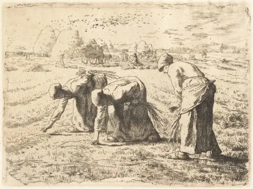 The Gleaners (Les Glanenses), by Jean François Millet, ink, 1855