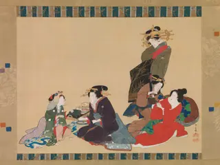 Five Beauties, by Teisai Hokuba, unspecified, 1840