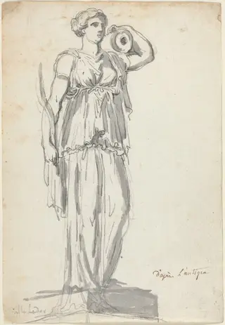 The Ludovisi Water Carrier, by Augustin Pajou, chalk, 1754