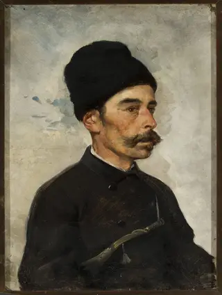 Study of a hunter, by Tadeusz Ajdukiewicz, oil, 1892