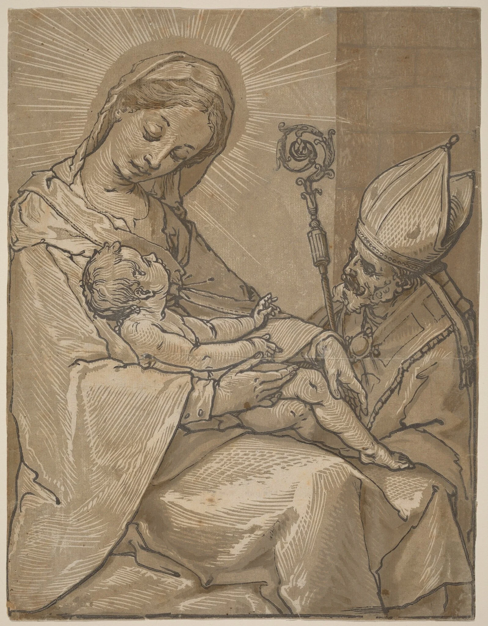 Madonna and Child with a Bishop, detail