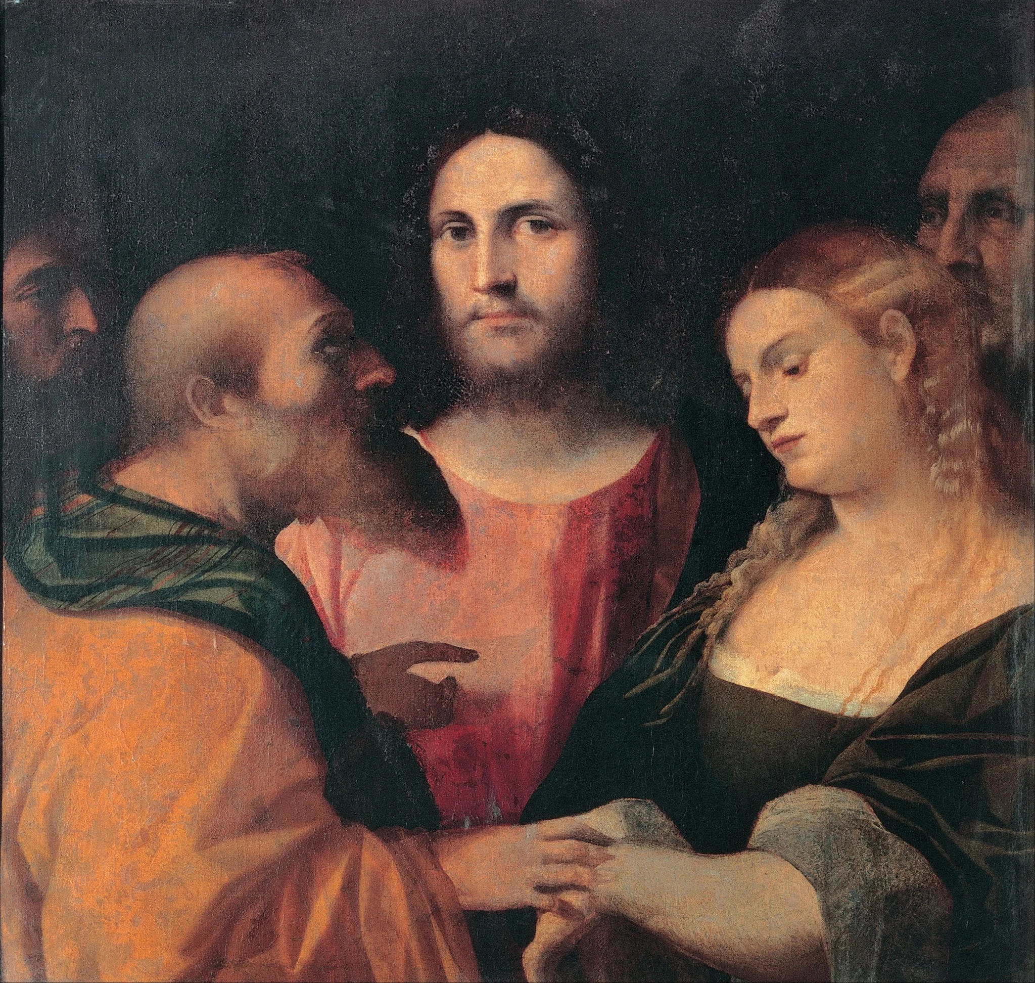 Christ and the adulteress, detail