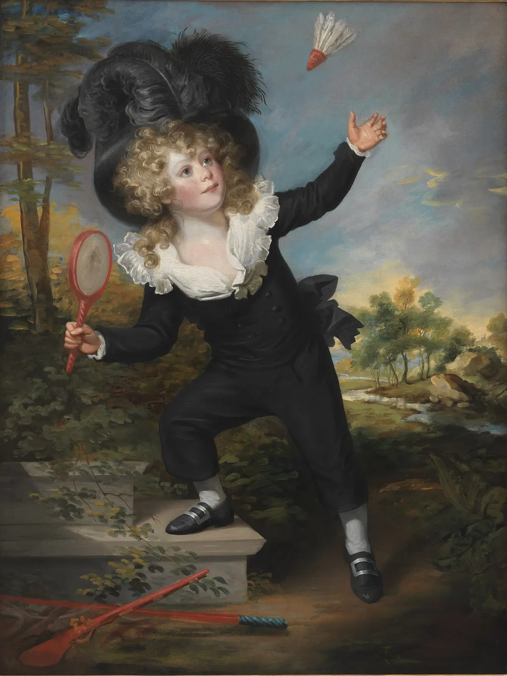 Portræt af Kennett Dixon, der spiller badminton, by William Beechey, oil, 1803