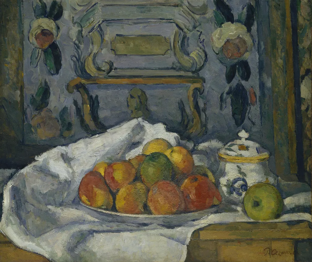 Dish of Apples, by Paul Cézanne, oil, 1888