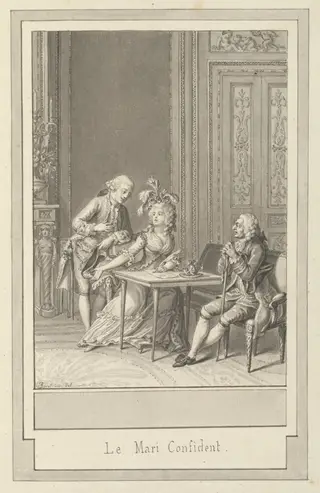 Le mari confident, by Antoine Borel, ink, 1790