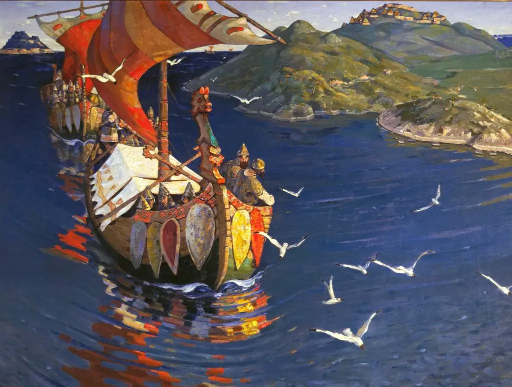 Overseas Guests, by Nicholas Roerich, oil, 1901