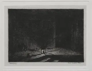The Boat Trip:  Interior of an Inn (The Corridor of an Inn), by Charles François Daubigny, 1861