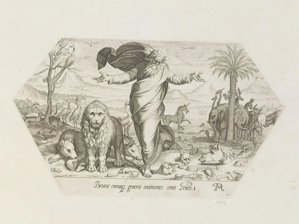 God creating the Animals, by Francesco Villamena