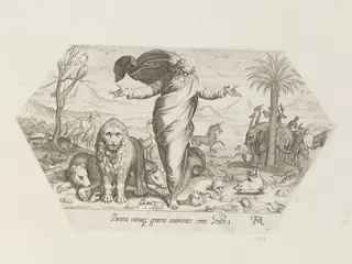 God creating the Animals, by Francesco Villamena