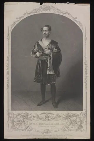 Mr G.V. Brooke as Hamlet, by Daniel J. Pound, 1840