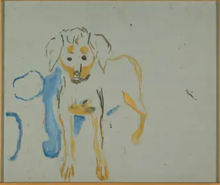 Dog Standing, by Edvard Munch, oil, 1930
