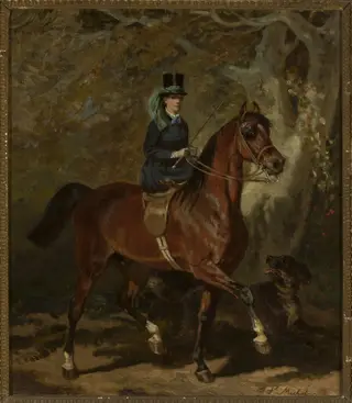 Amazon woman, by Juliusz Kossak, oil, 1862