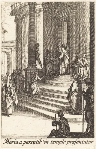 The Presentation of the Virgin, by Jacques Callot, ink, 1634