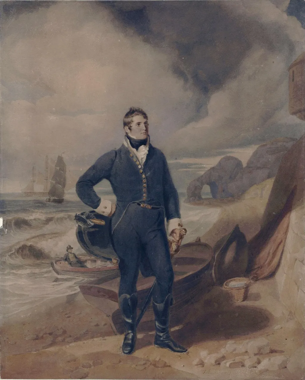 Portrait of a Naval Officer, by Thomas Heaphy, watercolor, 1813