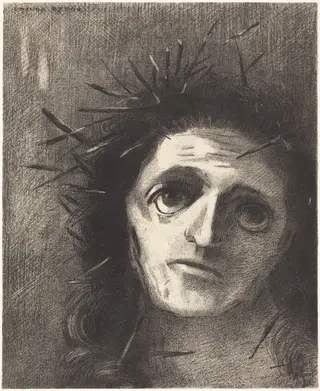 Christ, by Odilon Redon, ink, 1887