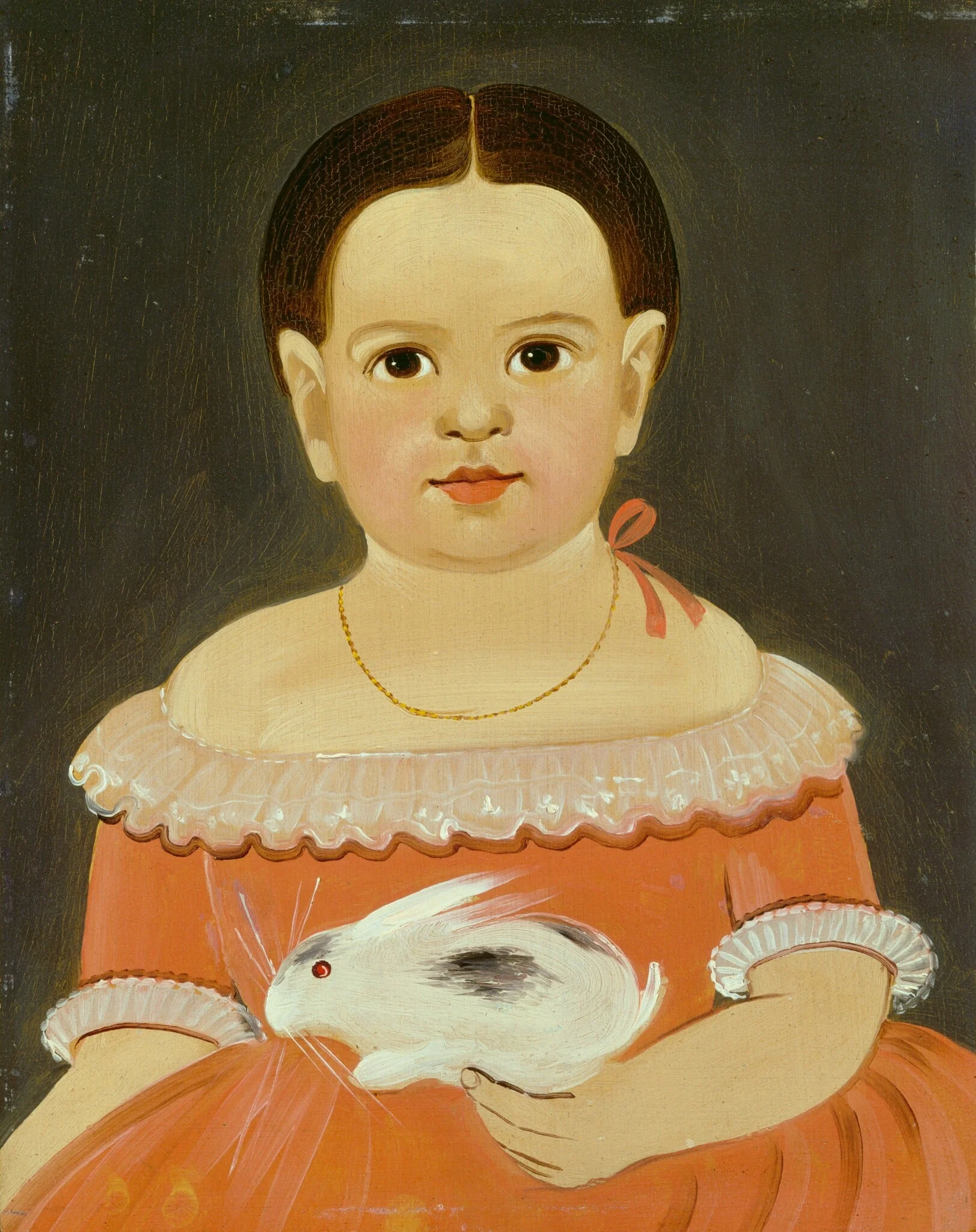 Little Girl with Pet Rabbit, detail