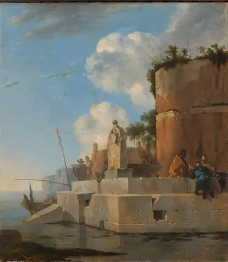 A Coastal Ruin in Italy, by Jan Asselijn, unspecified, 1646
