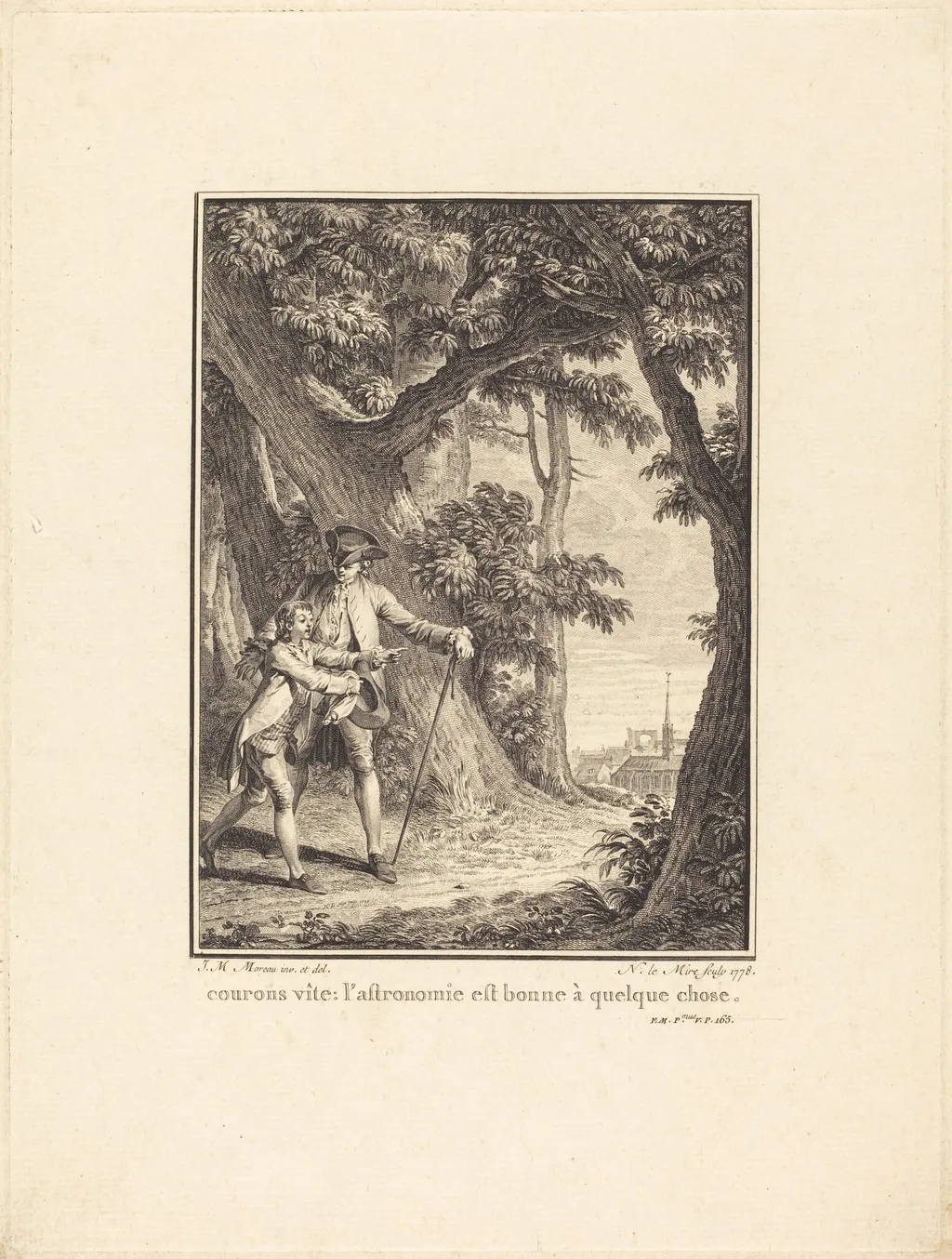Courons vîte: l'astronomie est bonne à quelque chose, by Noël Le Mire, ink, 1778