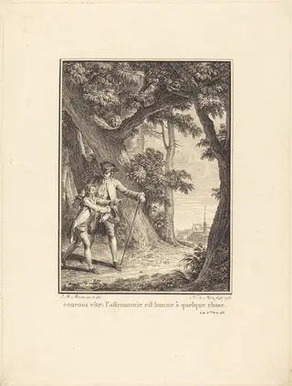 Courons vîte: l'astronomie est bonne à quelque chose, by Noël Le Mire, ink, 1778