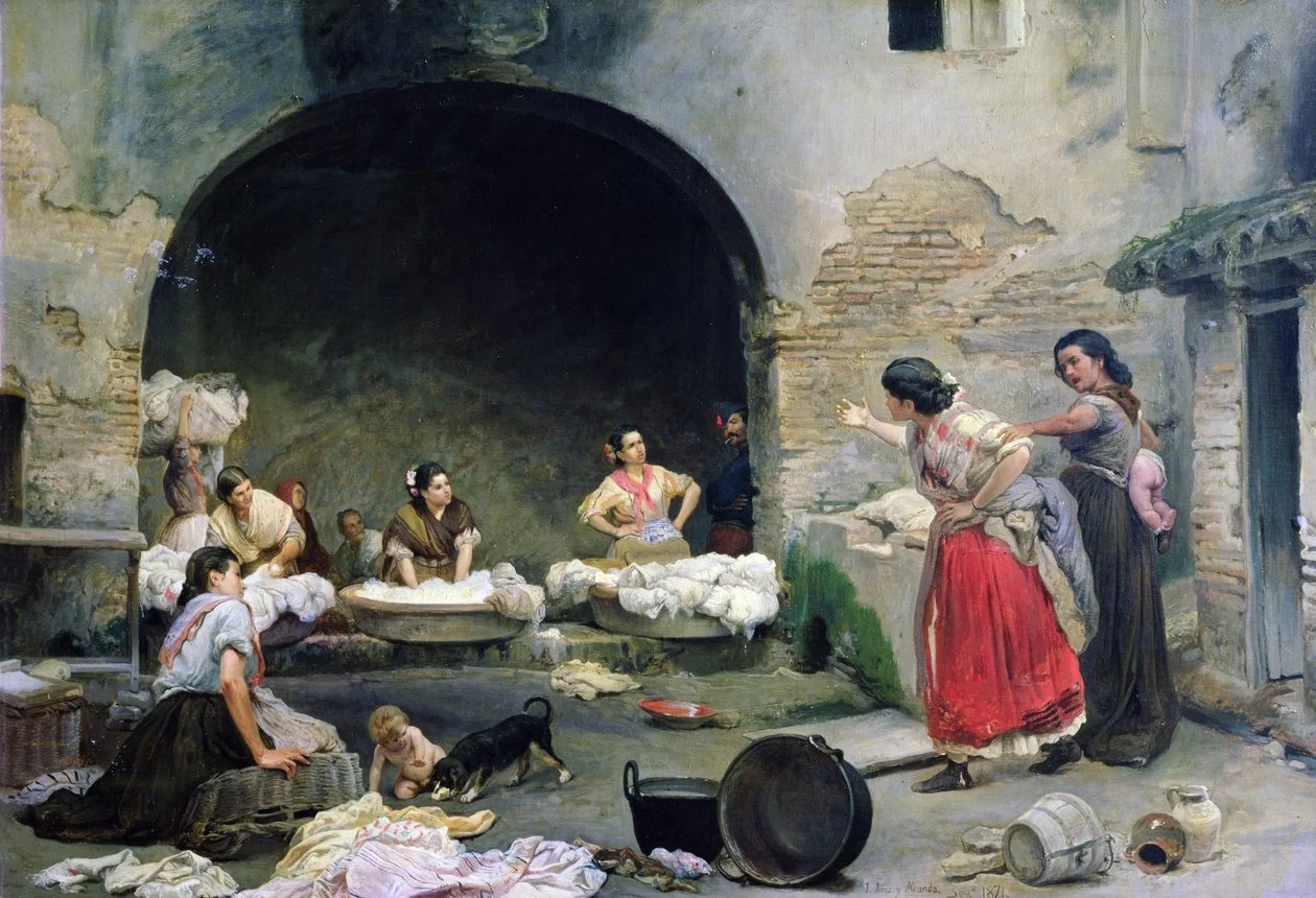 Washerwomen Disputing, detail