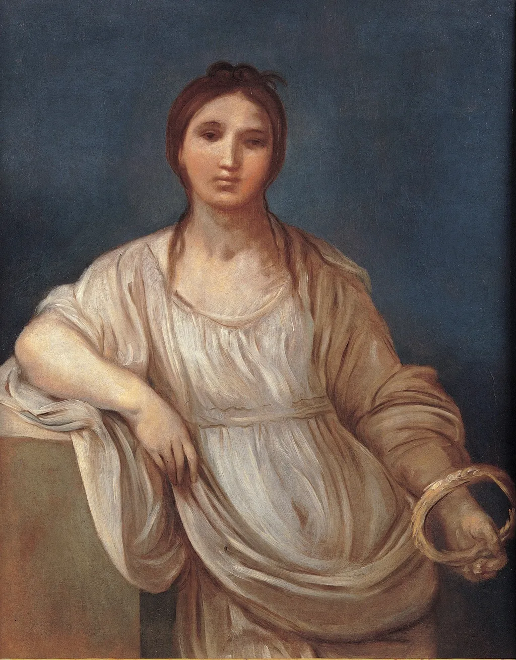 Portrait of girl with a crown, by Guido Reni, oil, 1640