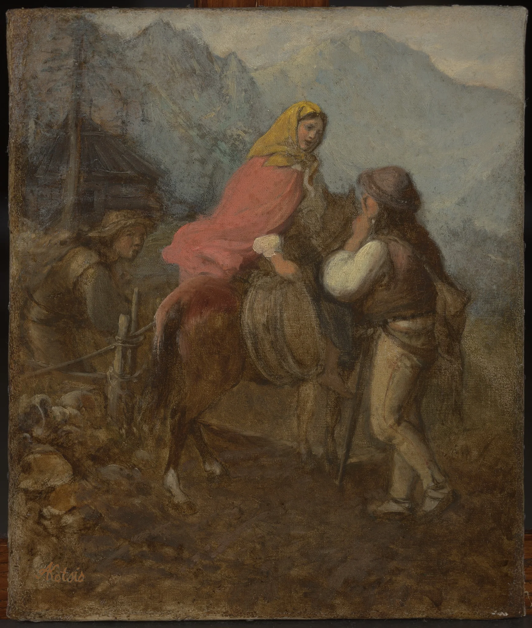 A Highlander Woman on Horseback, detail