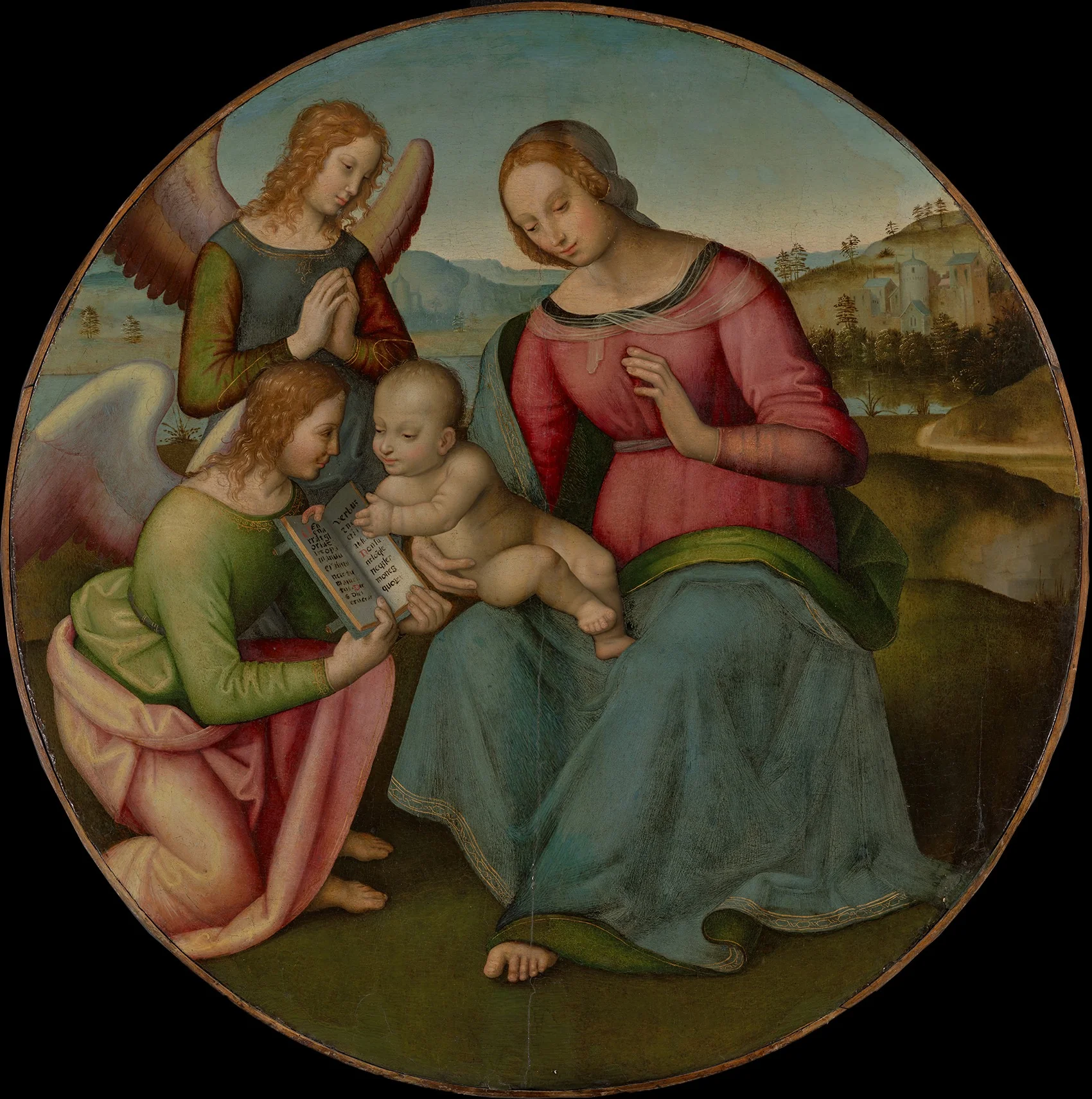 The Virgin and Child with two Angels, detail