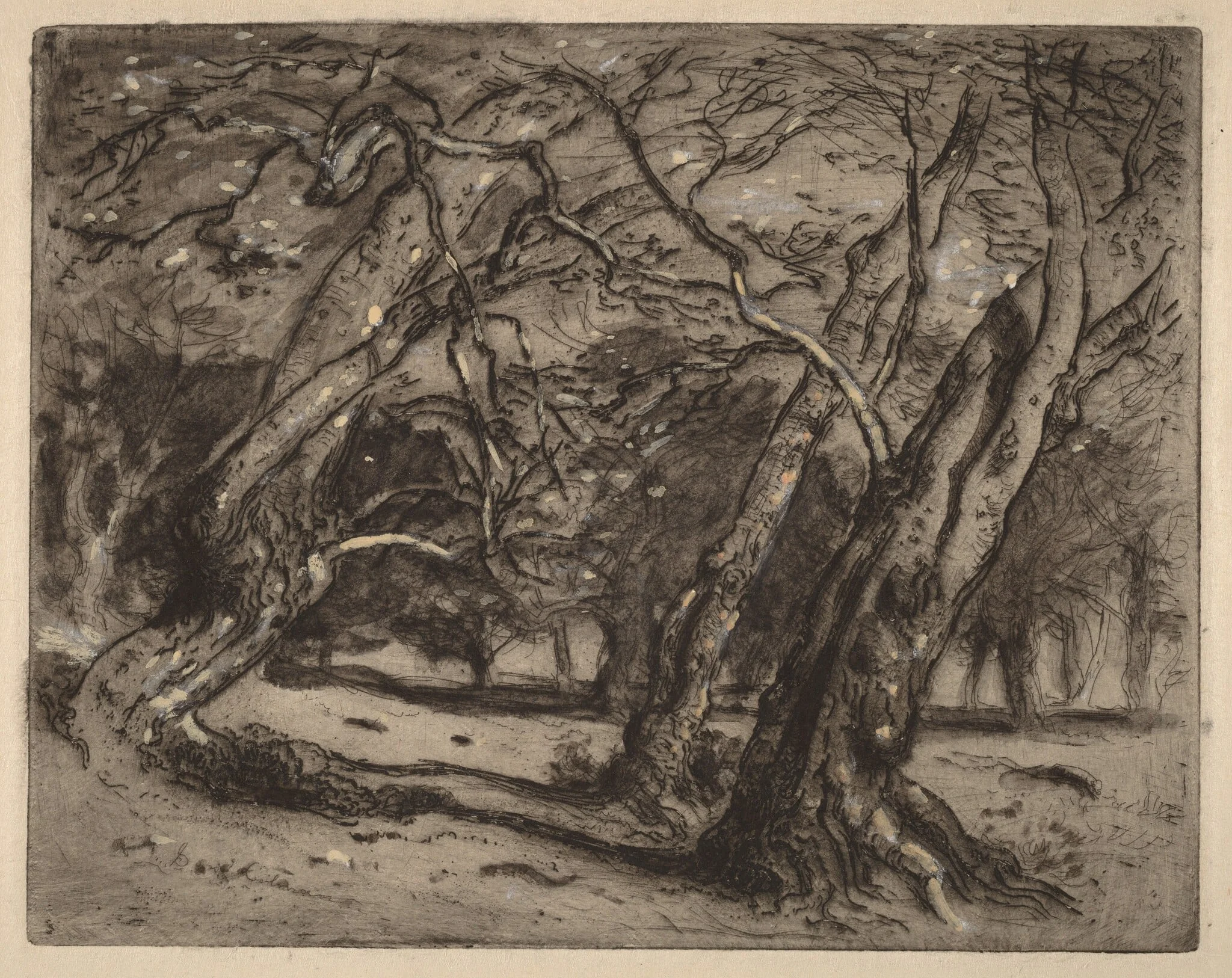 Untitled (Wooded Landscape), detail