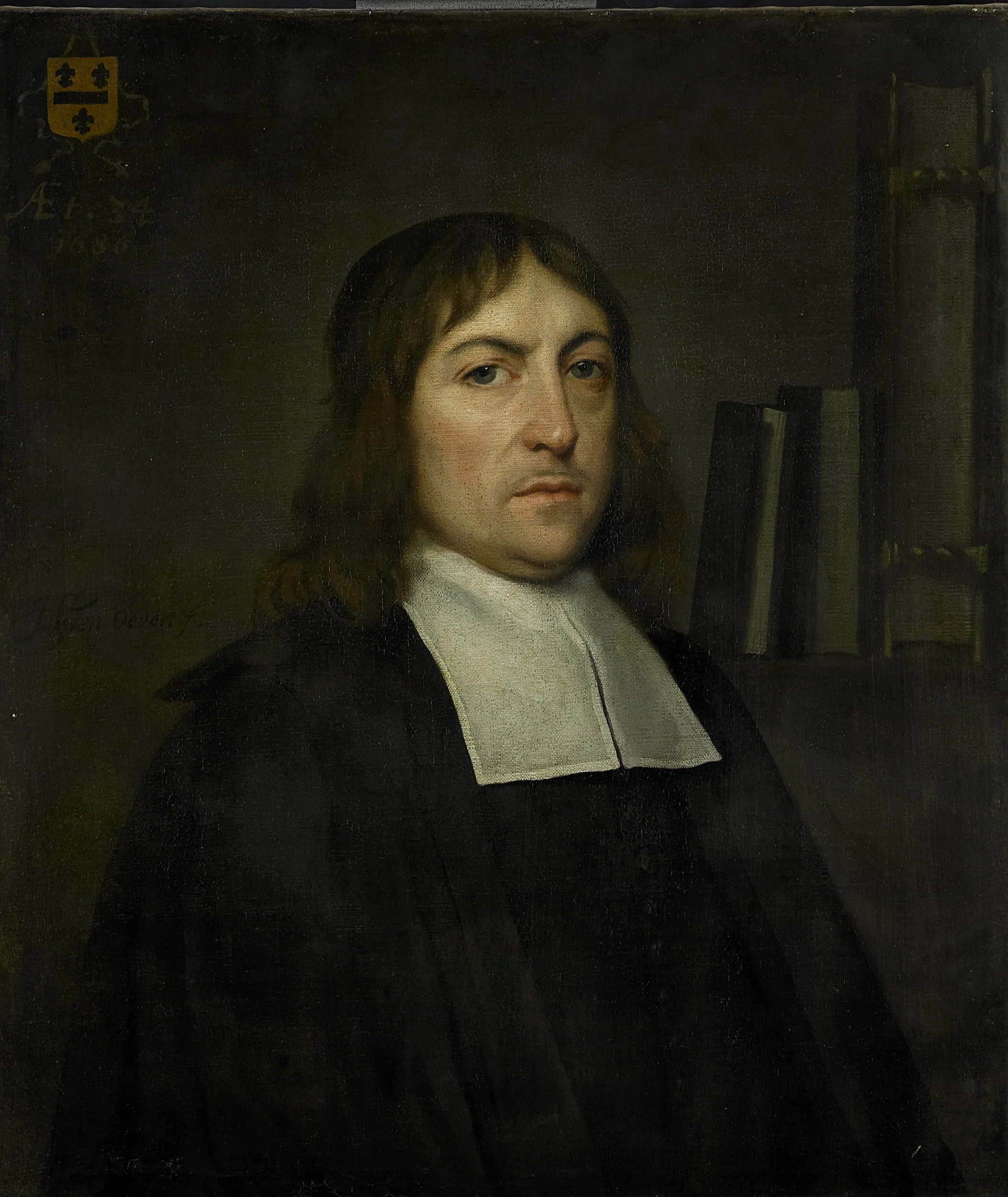 Portrait of Barend Hakvoort (1652-1735), bookseller, church reader and catechism master in Zwolle, detail