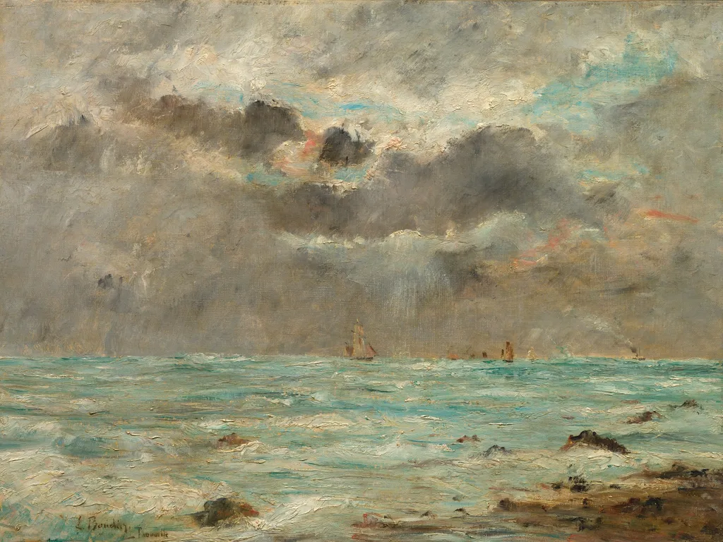 The Coast at Trouville, by Eugène Boudin, oil, 1891