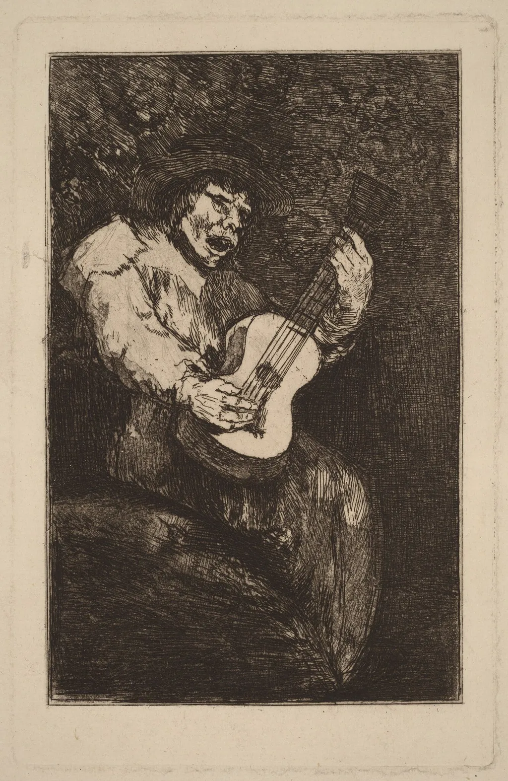 The Blind Singer, by Francisco de Goya, ink, 1826
