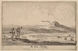 On the Neckar, by Wenceslaus Hollar, ink, 1635