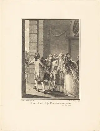 Il en est nâvre, je l'entraine avec peine, by Noël Le Mire, ink, 1779