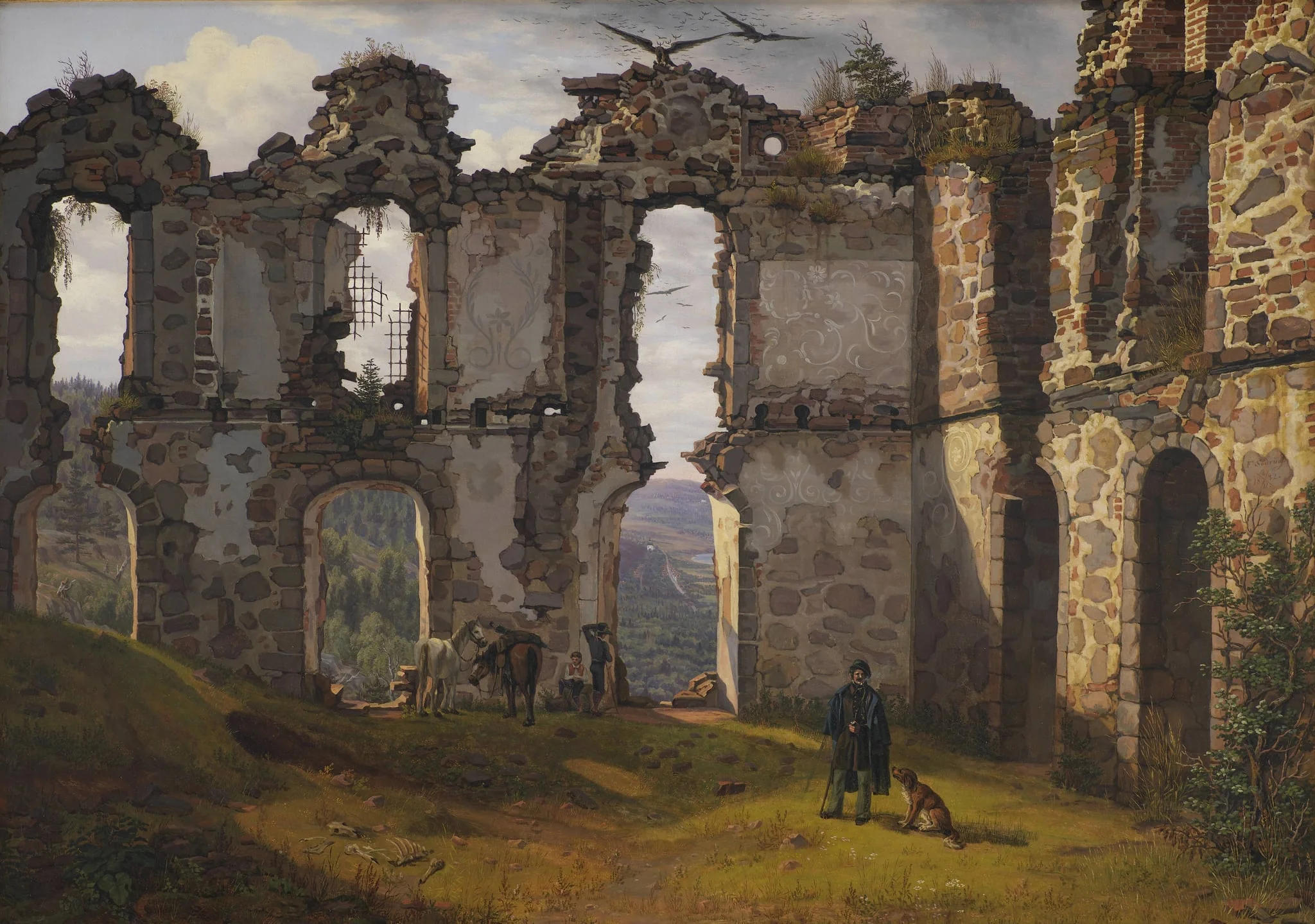 The Ruins of Brahehus near Jönköping, Sweden, detail