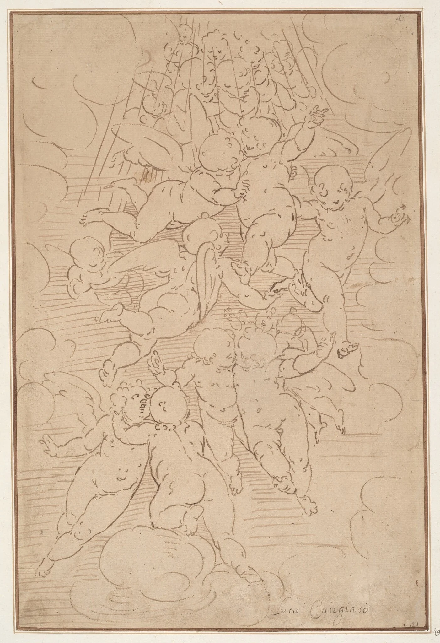 A Group of Angels in Glory, detail