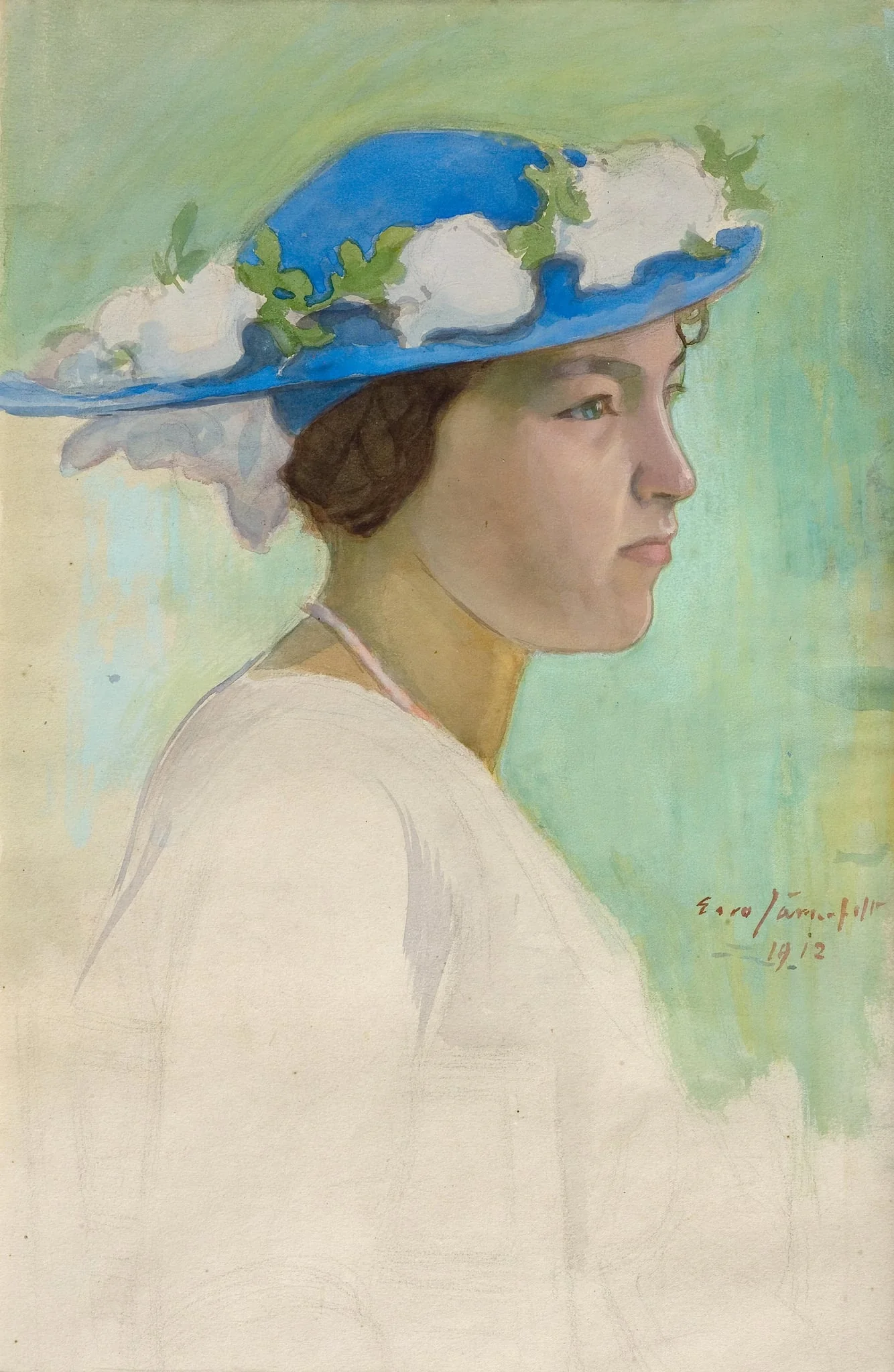 Leena sinisessä hatussa, detail