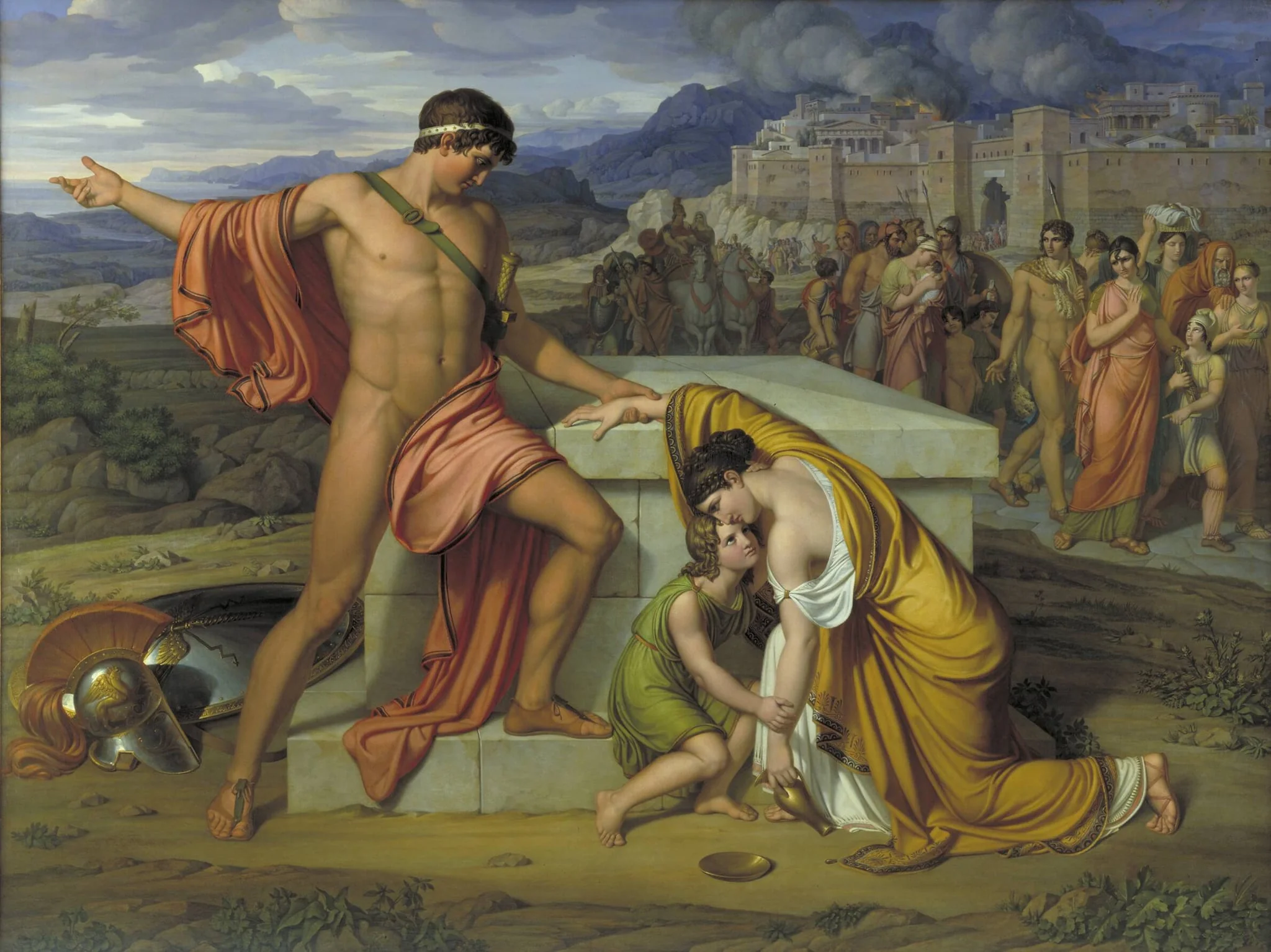 Pyrrhus and Andromache at Hector's Tomb, detail