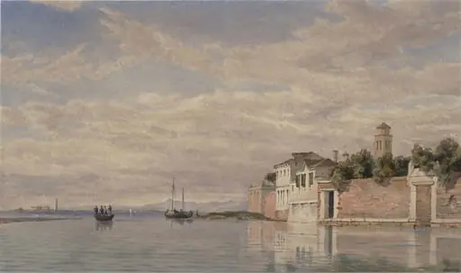San Biagio, Venice, by Frederick C. Nightingale, watercolor, 1868