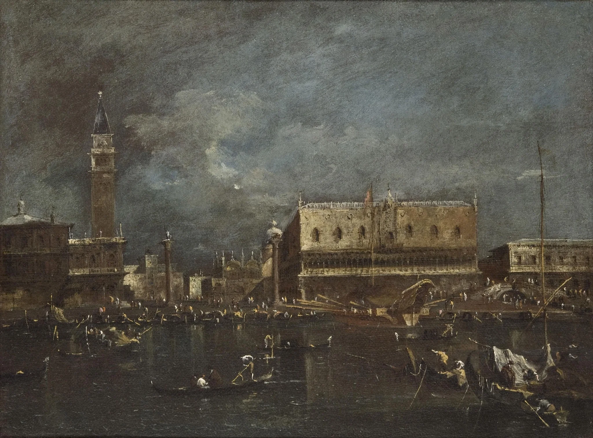 Doge's Palace and Libreria from the Laguna, detail