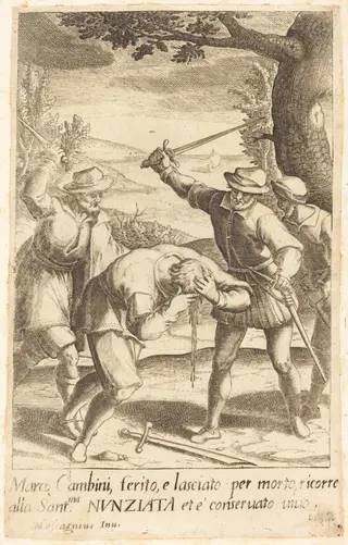 Marco Cambini, by Jacques Callot, ink, 1619