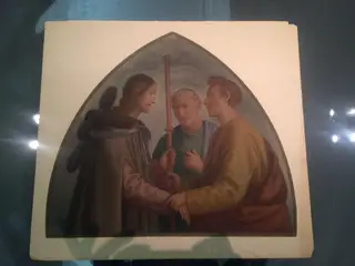 Copy after Christ and Disciples at Emmaus, Fra Bartolomeo in the Convent of San Marco (Florence), by Bartolommeo Frà, watercolor, 1850