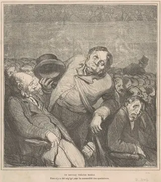Un nouveau théatre modèle, by Honoré Daumier, ink, 1864