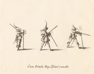 Firing the Musket, by Jacques Callot, ink, 1634