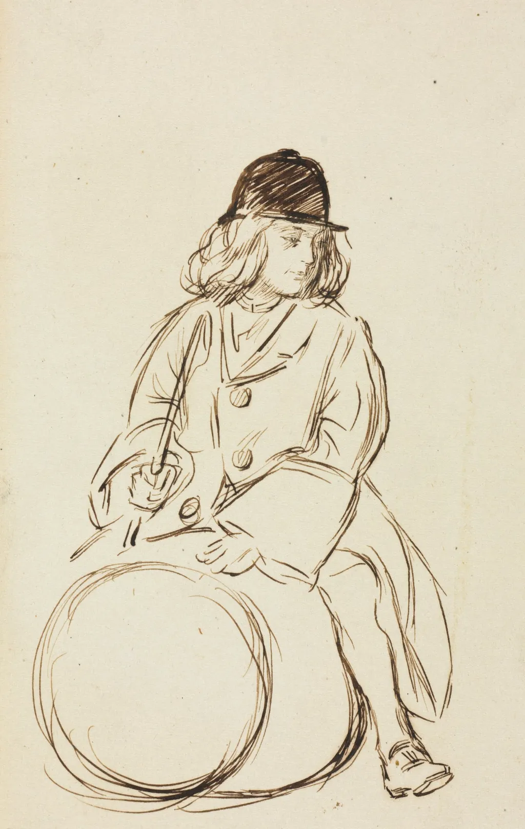 Portrait of Little Corbauld, by Charles Samuel Keene, 1866