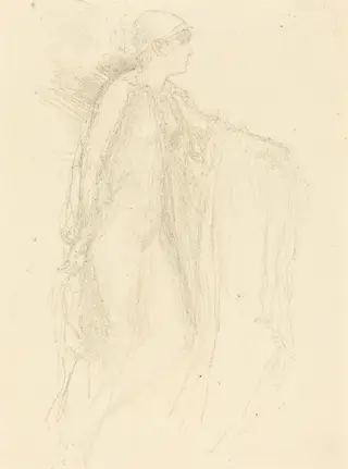 The Cap, by James McNeill Whistler, ink, 1893